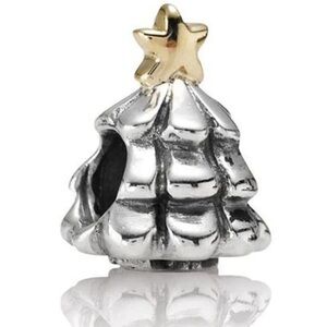 Pandora Christmas Tree 14K Gold & Sterling Silver Charm
